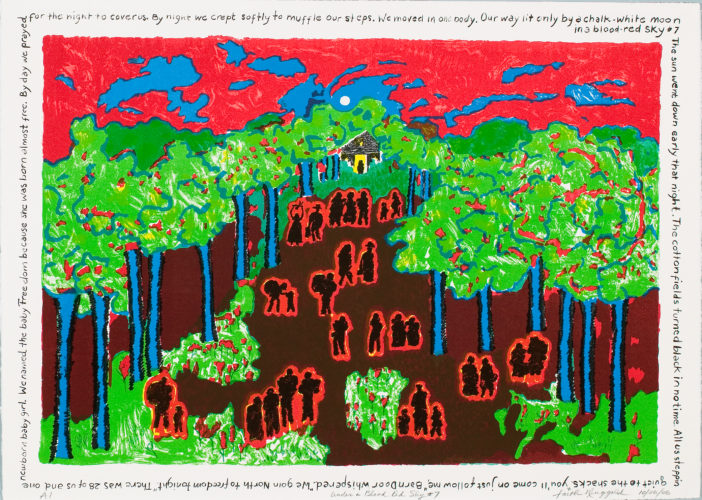 Faith Ringgold, Under a Blood Red Sky #7, 2006. Lithograph, 29 ½ x 41 ½ inches. Collection of Scottsdale Museum of Contemporary Art, Segura Publishing Company Archive, gift of Jeffrey J. Wagner, 2007.009.04. © Faith Ringgold.